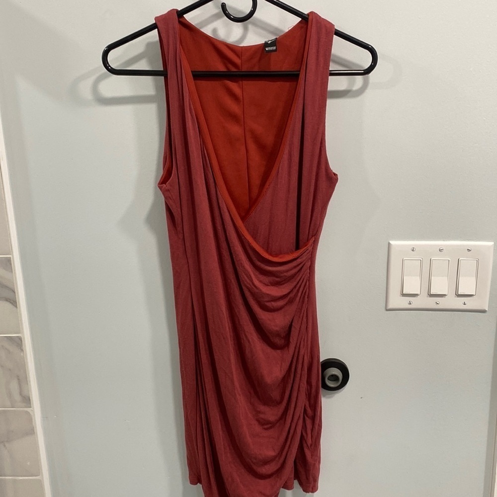 Super cute mini dress wrap front v neck size medium